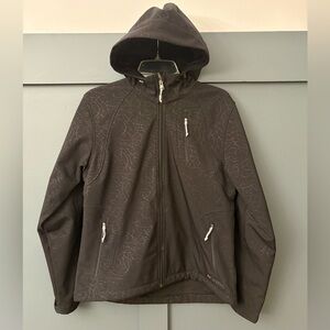 Women’s Ski Jacket Double Diamond Size Medium Black Waterproof Fleece Lined